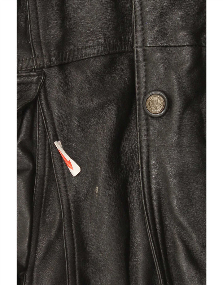 Palton din piele pentru bărbați Shelter Bay UK 42 XL negru