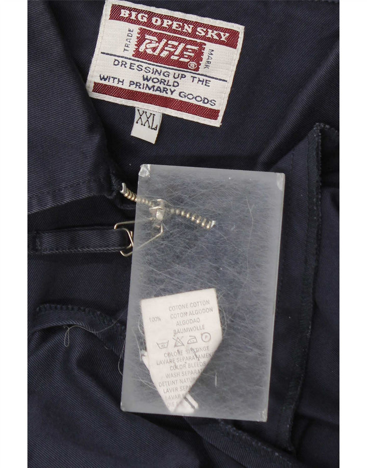 Rifle Bomber Jacket pentru bărbați UK 42 2XL Bumbac bleumarin