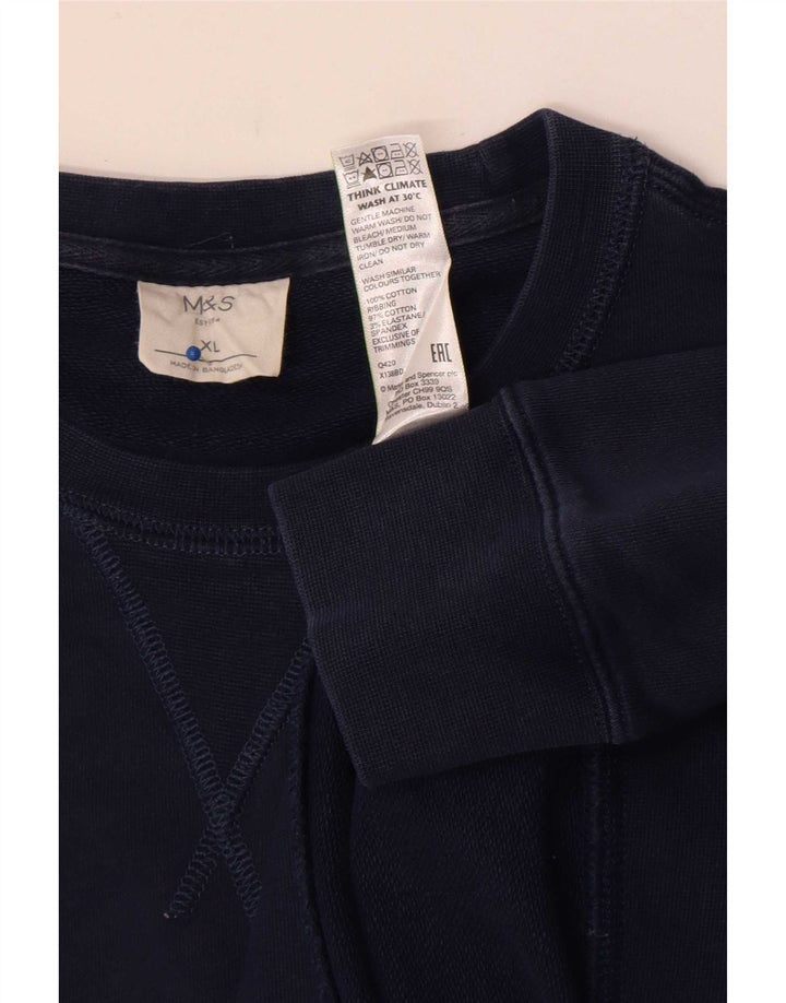 Hanorac pentru bărbați Marks & Spencer Pulover XL Bumbac bleumarin