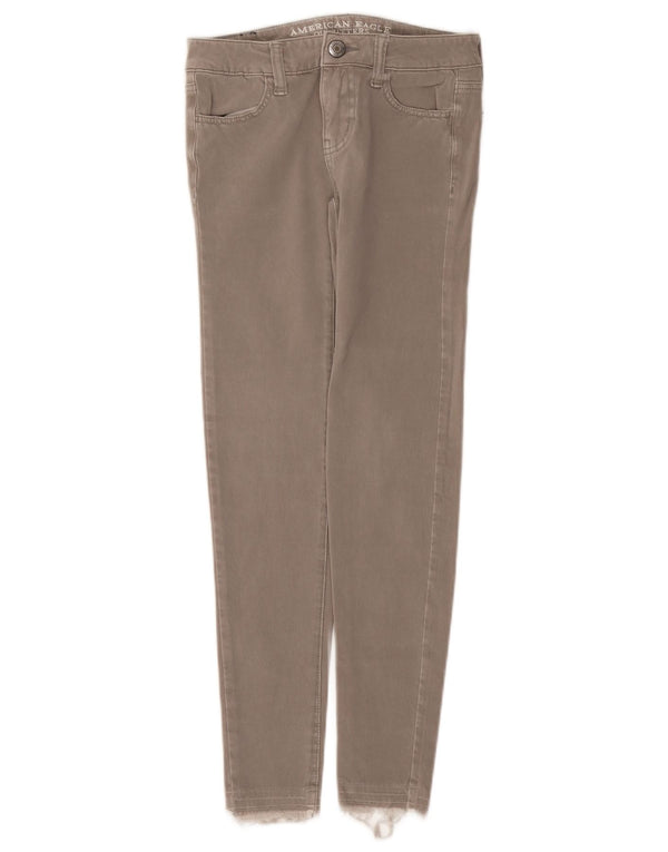 American Eagle Womens Jegging Casual Trousers UK 4 XS W24 L27 Grey Cotton