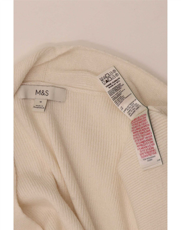 Pulover cardigan deschis pentru femei Marks & Spencer UK 16, mare, alb