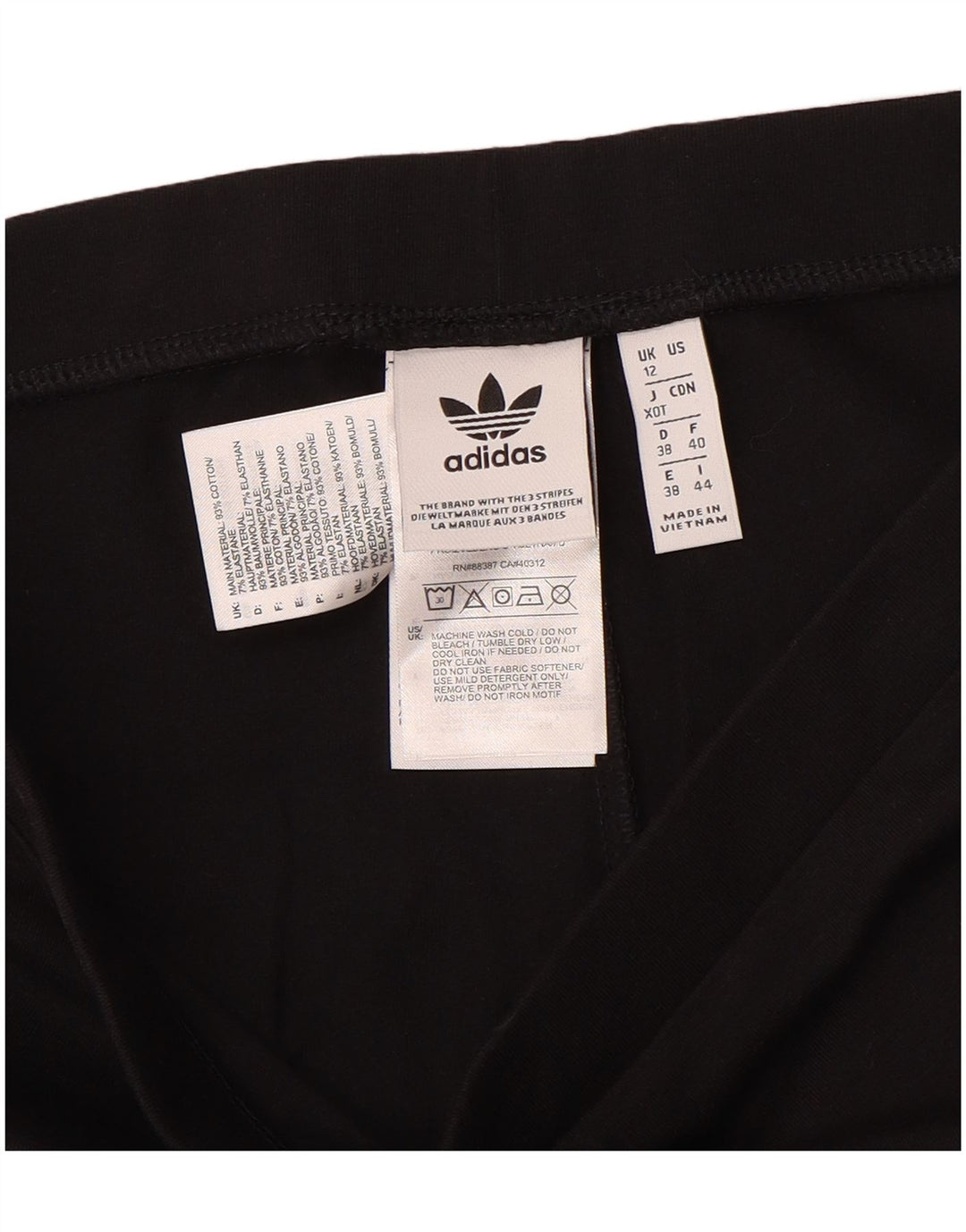 Leggings pentru femei Adidas UK 12, bumbac mediu negru