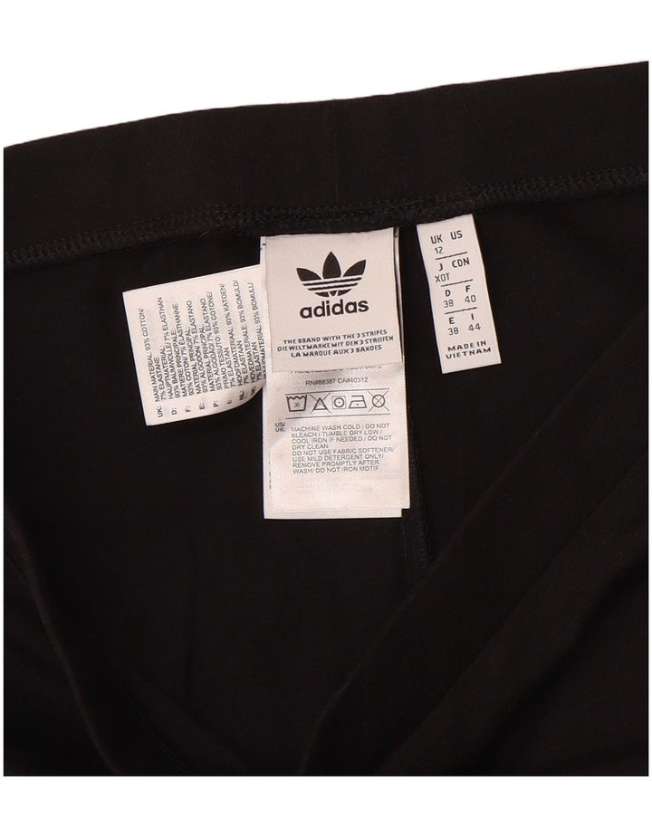 Leggings pentru femei Adidas UK 12, bumbac mediu negru