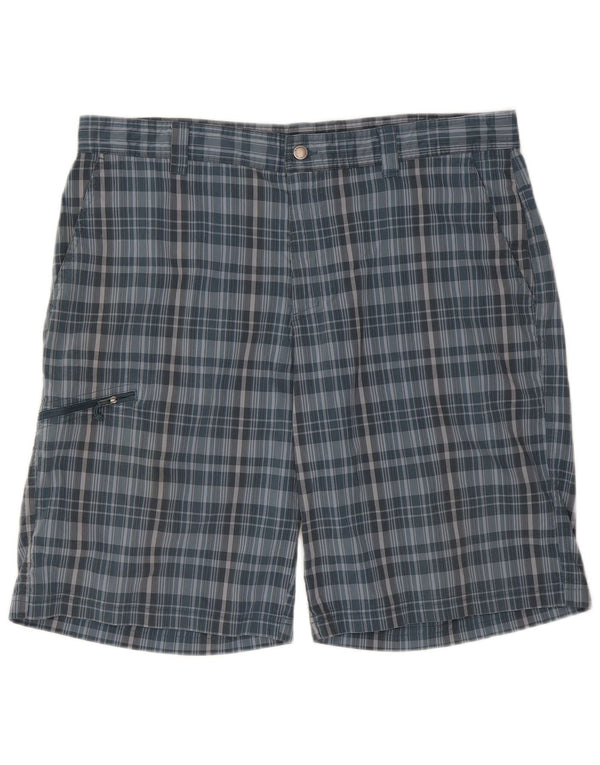Pantaloni scurți cargo Columbia pentru bărbați, W40 XL, poliester cu carouri albastre