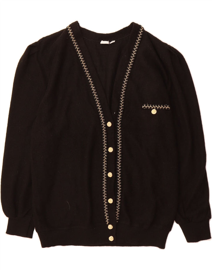 VINTAGE Womens Cardigan Sweater UK  16 Large Black Polyamide Vintage Vintage and Second-Hand Vintage from Messina Hembry 