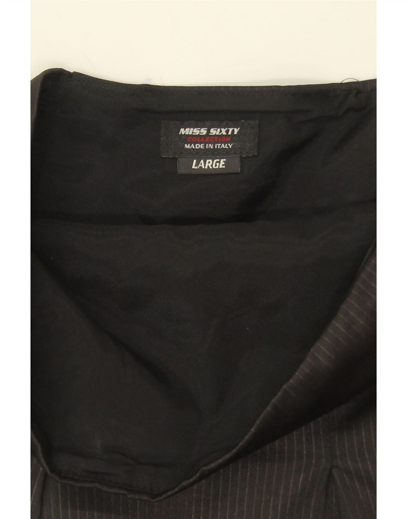 MISS SIXTY Womens Strapless Dress UK 14 Large Black Pinstripe Vintage Miss Sixty and Second-Hand Miss Sixty from Messina Hembry 