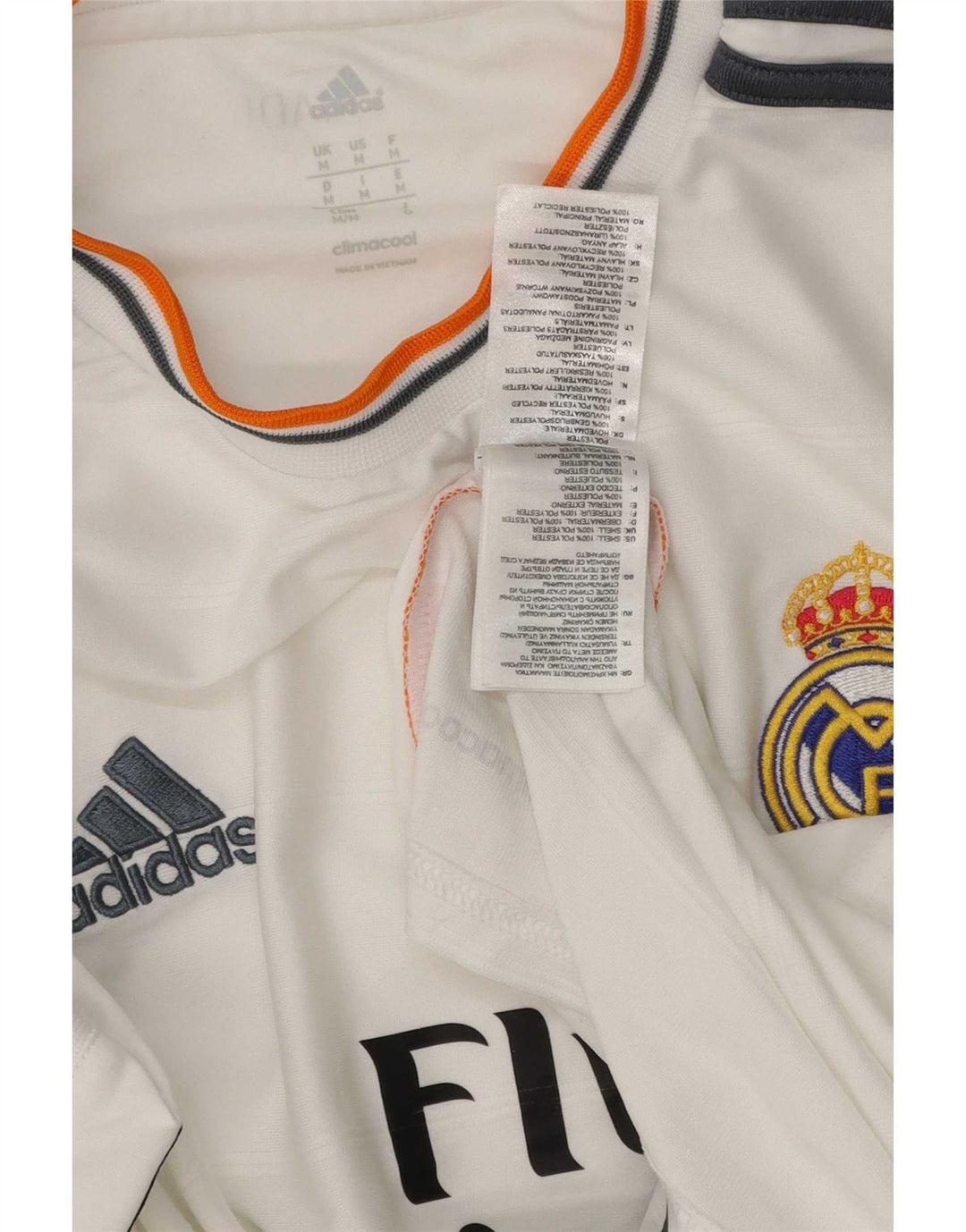Tricou cu grafică Adidas Real Madrid pentru bărbați Top Mediu Poliester Alb