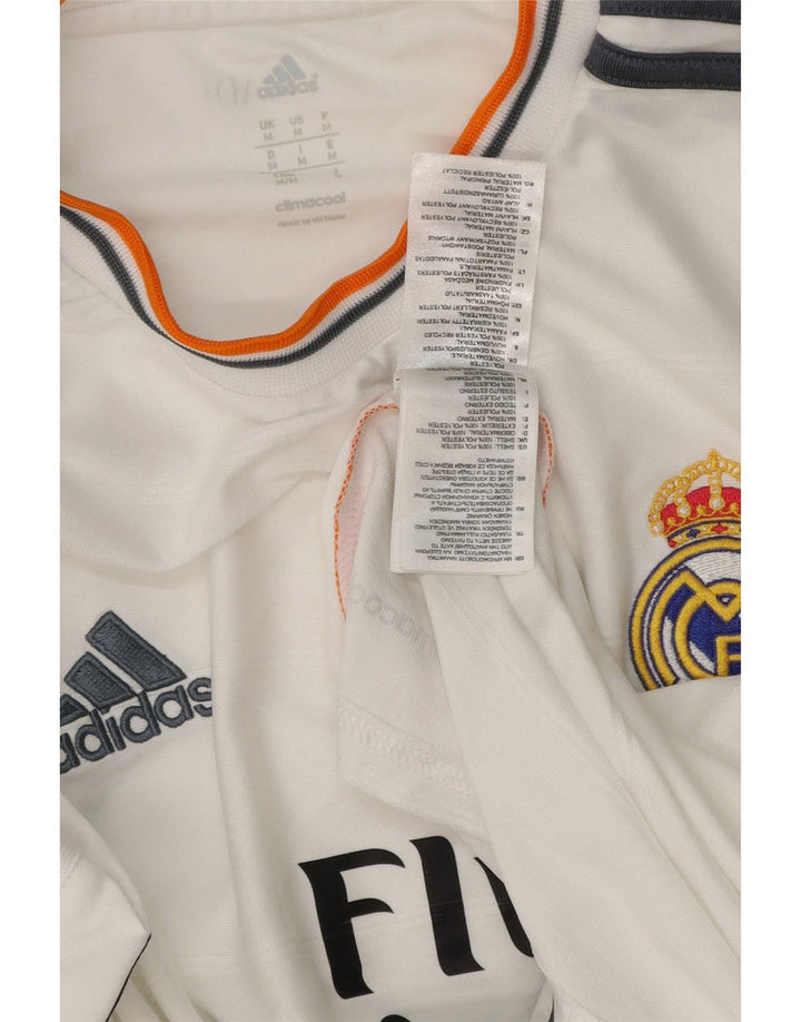 Tricou cu grafică Adidas Real Madrid pentru bărbați Top Mediu Poliester Alb