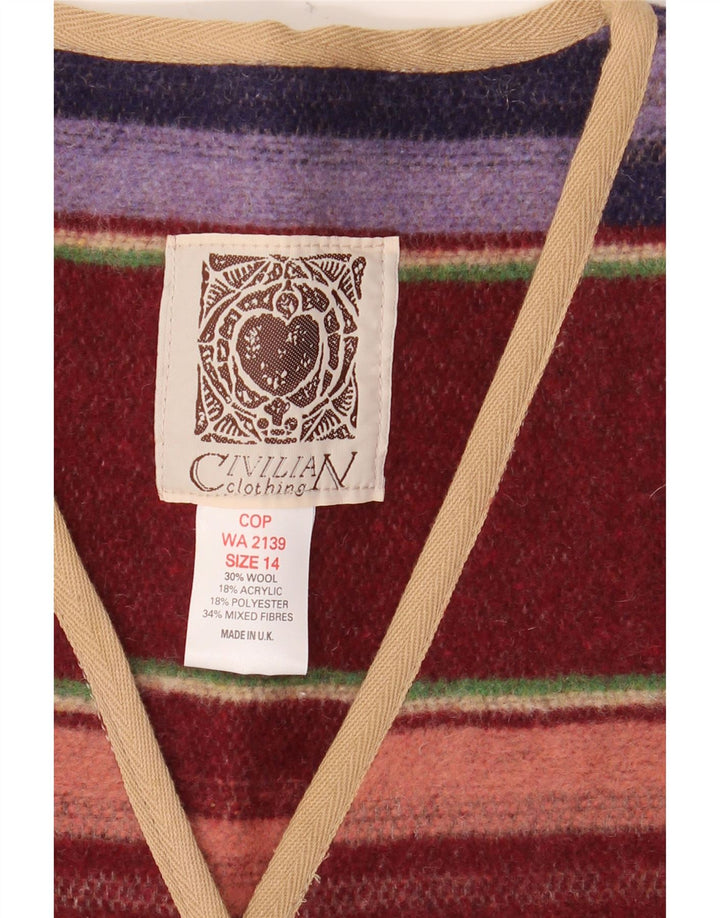 CIVILIAN Pulover cardigan supradimensionat pentru femei UK 14 mare multicolor