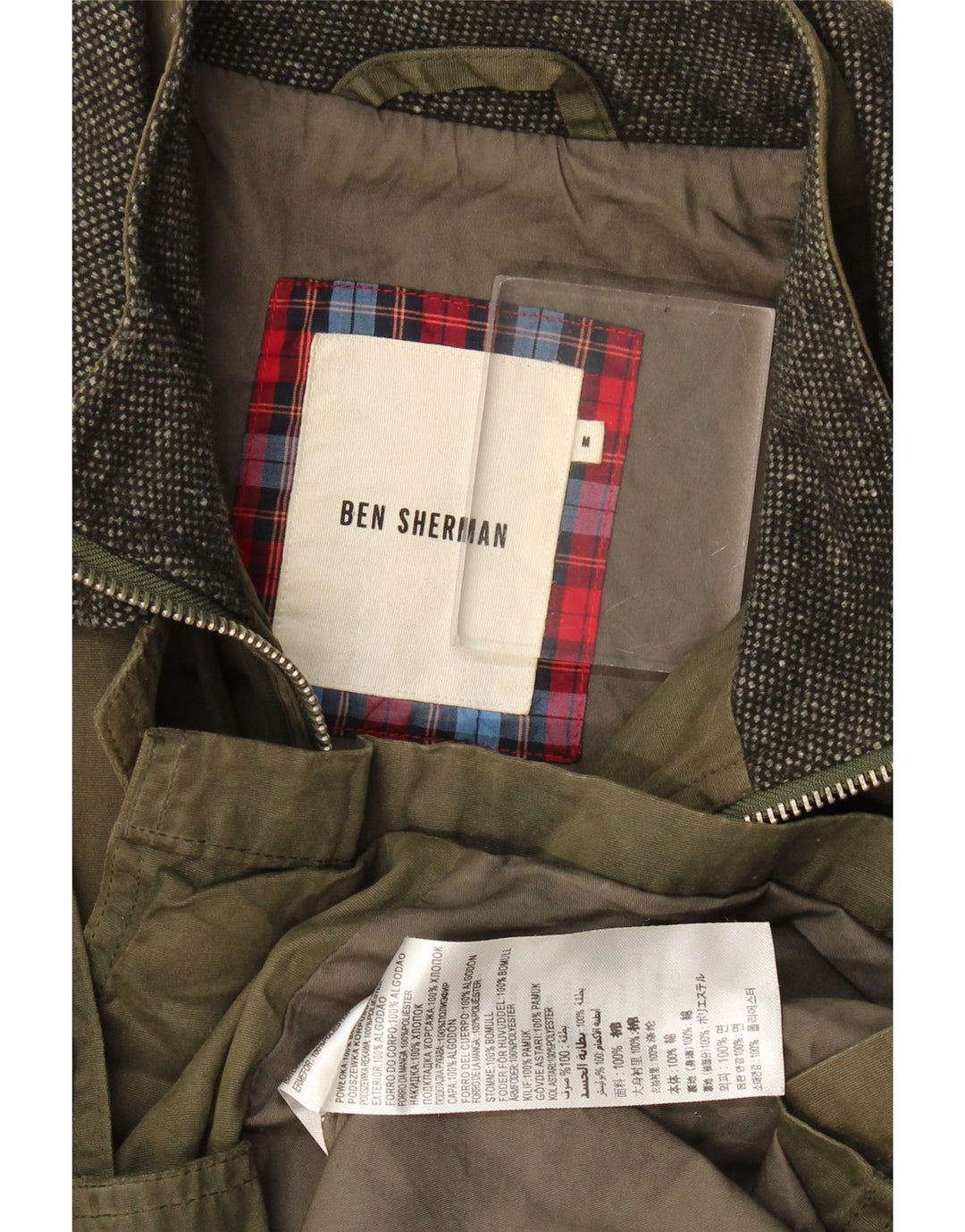 Jachetă pentru bărbați Ben Sherman din bumbac cerat UK 38 Bumbac kaki mediu