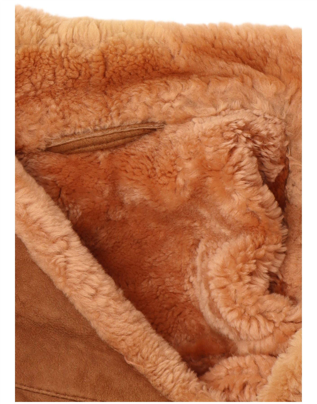 Jachetă din shearling pentru bărbați VINTAGE UK 40 mare maro