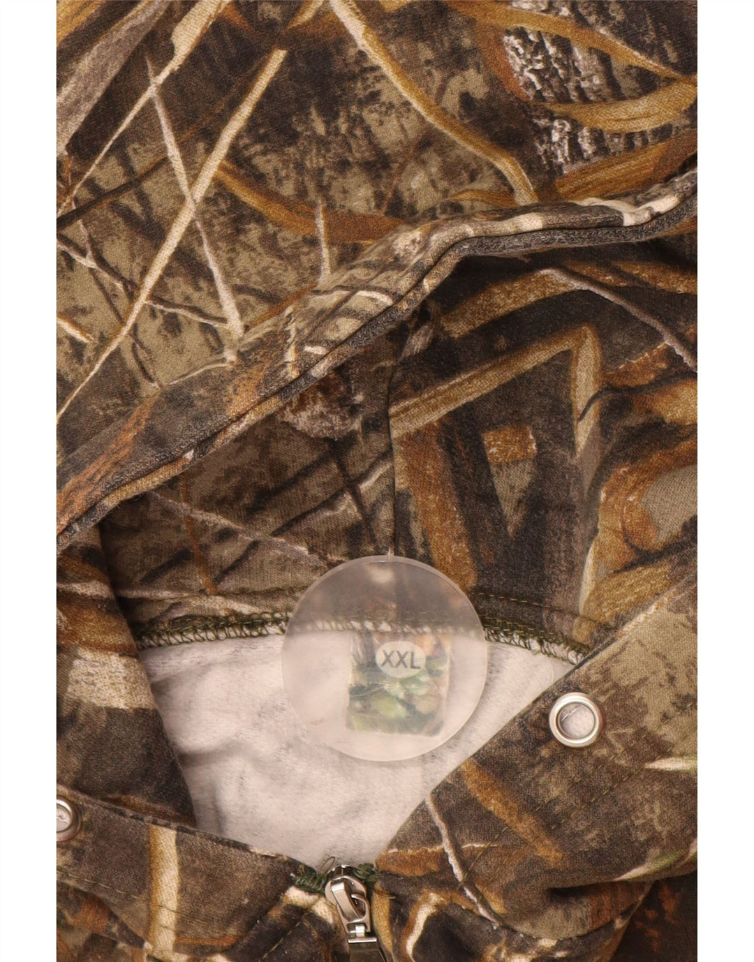 Pulover VINTAGE pentru bărbați, cu fermoar, 2XL, poliester camuflat maro