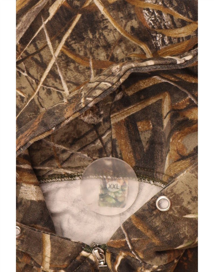 Pulover VINTAGE pentru bărbați, cu fermoar, 2XL, poliester camuflat maro