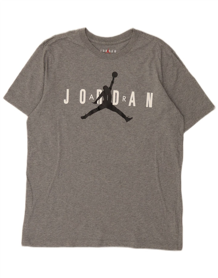 Tricou grafic pentru bărbați Jordan Top, bumbac cu pete gri mediu