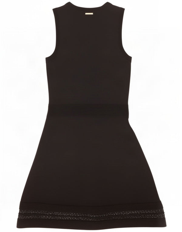 Rochie A-Line fără mâneci pentru femei Michael Kors UK 12 Medium Black Viscose