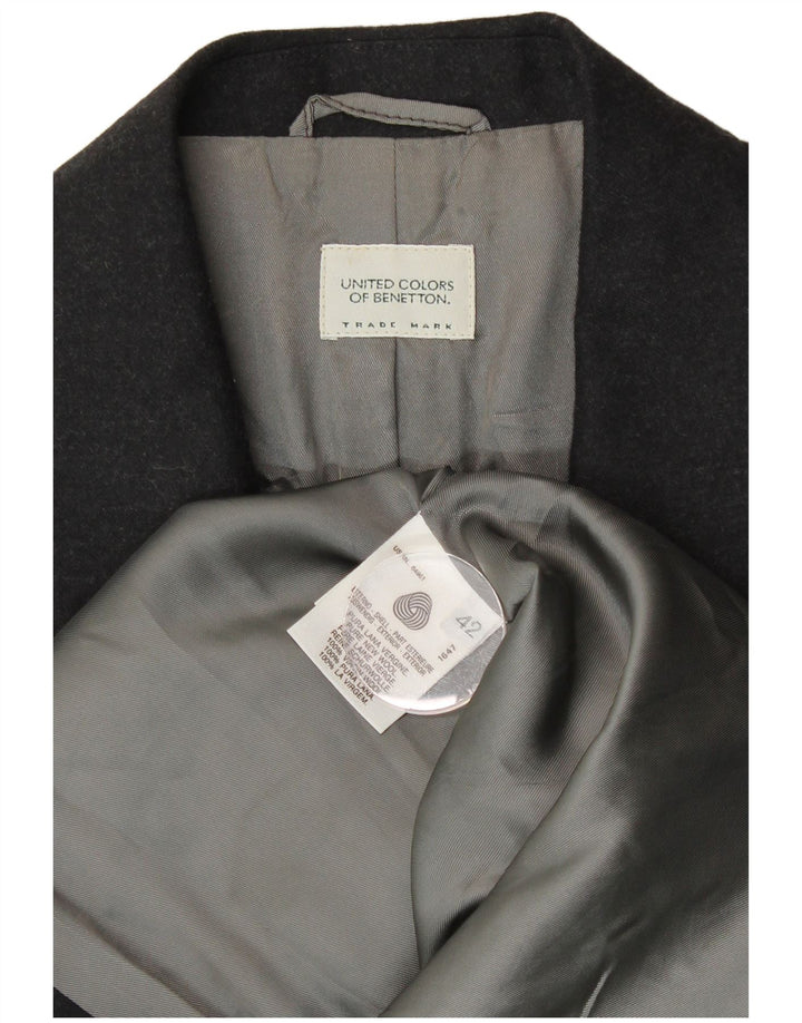 Jachetă pentru femei BENETTON cu 2 nasturi IT 42 Medium Black Lână nouă