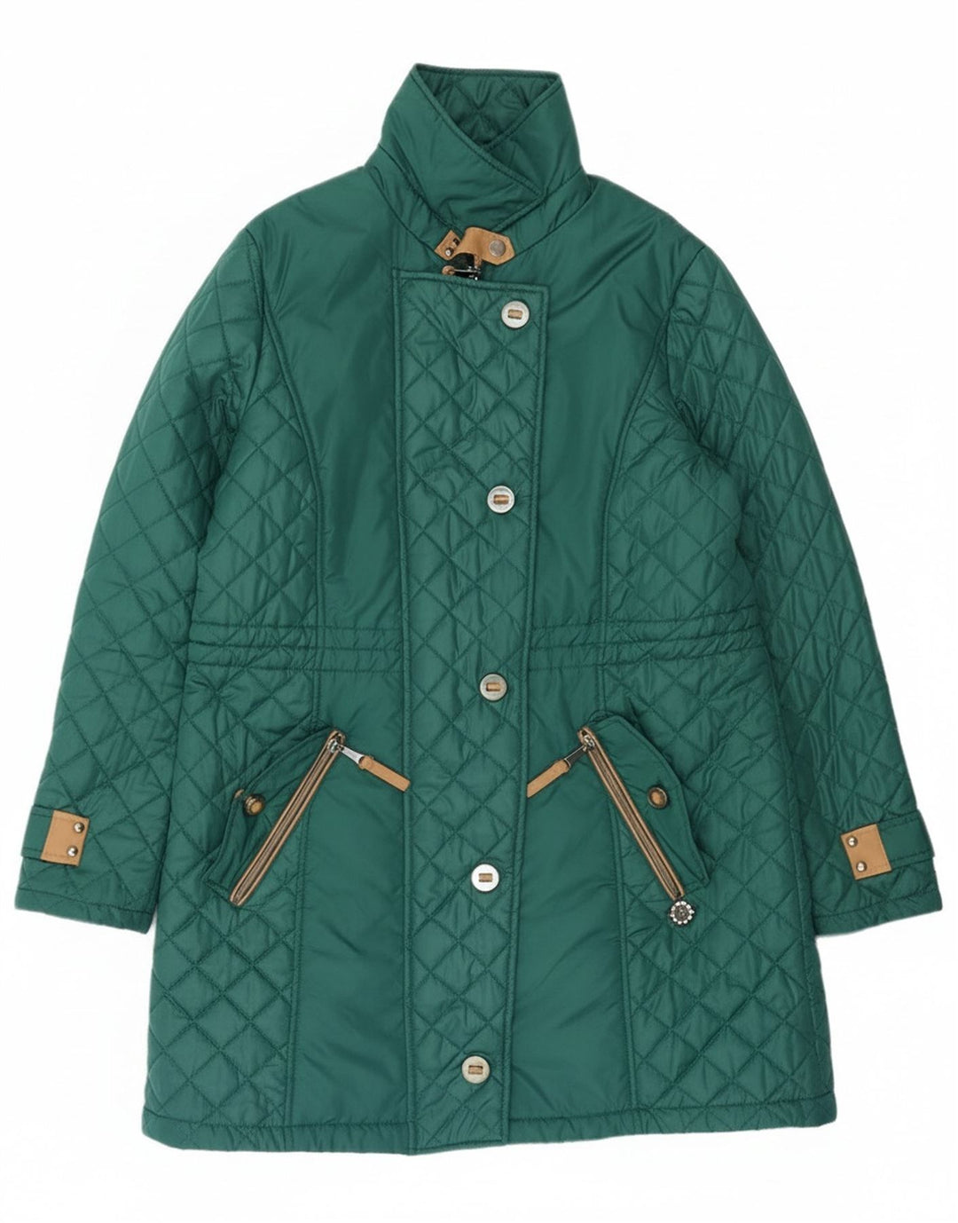 Palton matlasat pentru femei Paco Boutique UK 16 Poliester verde mare