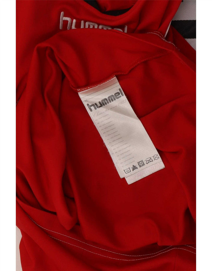 Tricou grafic pentru bărbați Hummel Top mic, roșu, poliester color bloc