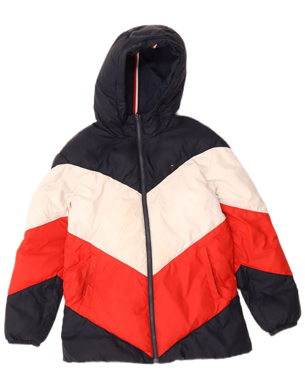 Jachetă căptușită cu glugă Tommy Hilfiger pentru băieți 11-12 ani, multicoloră