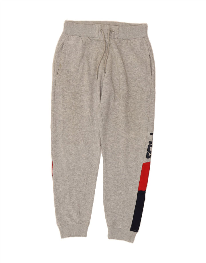 FILA Mens Graphic Tracksuit Trousers Joggers Small  Grey Colourblock Vintage Fila and Second-Hand Fila from Messina Hembry 