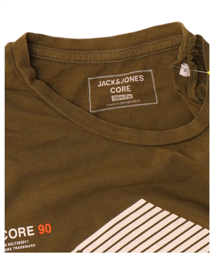 Tricou grafic Jack & Jones Slim Fit pentru bărbați Top Medium Kaki