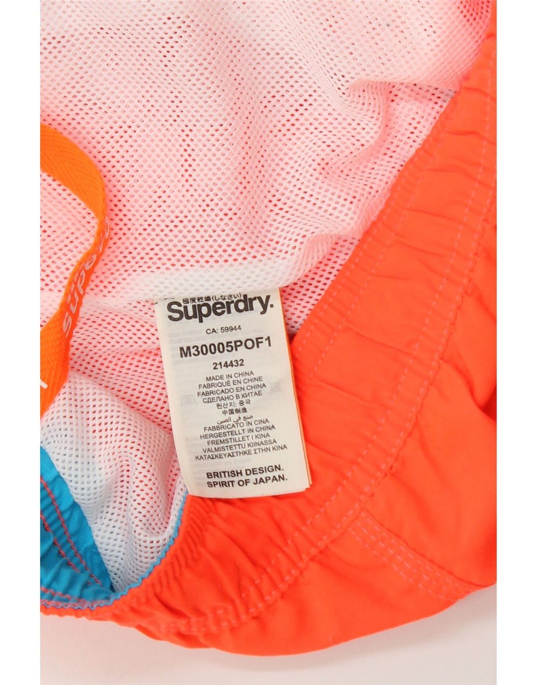 Pantaloni scurți de înot grafic pentru bărbați SUPERDRY Poliester portocaliu mare