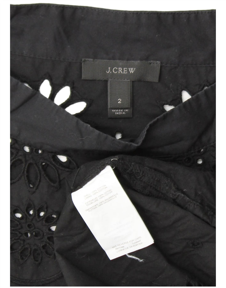 Bluză cu mânecă lungă pentru femei J. CREW Top US 2 XS bumbac floral negru