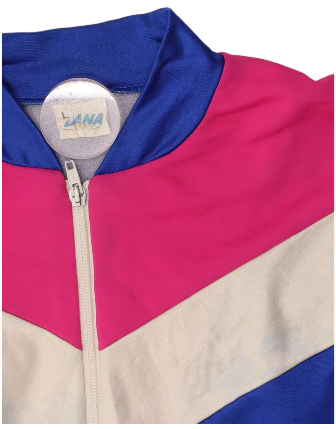 Jachetă de trening pentru femei DANA UK 14, mare, albastru, bloc de culoare, anii 80