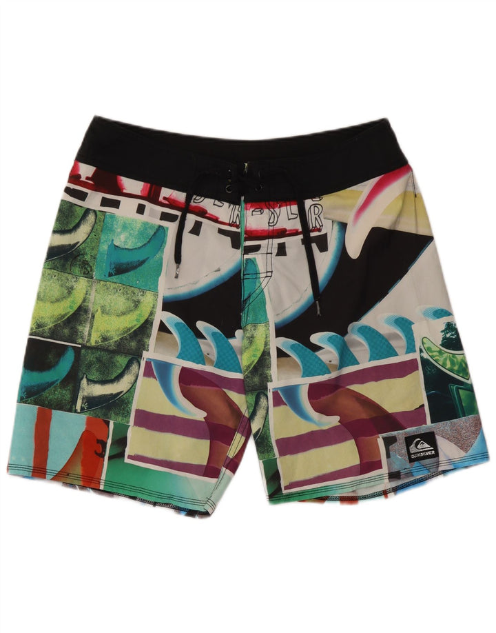 Pantaloni scurți de înot Quiksilver pentru bărbați cu model abstract, medii, multicolori