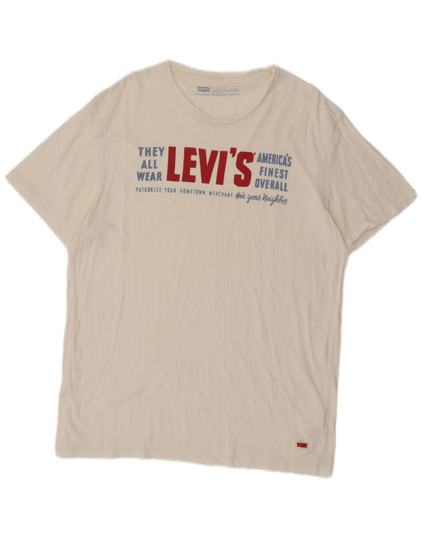Tricou grafic Levi's pentru bărbați, cu ajustare standard, top XL, bumbac alb