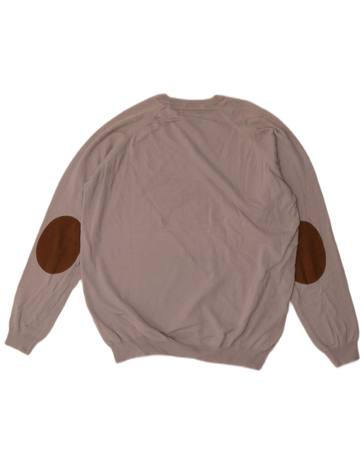 Pulover pentru bărbați Zara, cu gât crew, XL, bumbac gri