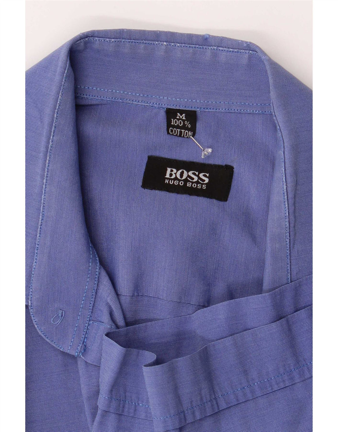 Cămașă Hugo Boss pentru bărbați, cu mânecă scurtă, de culoare normală, din bumbac albastru mediu
