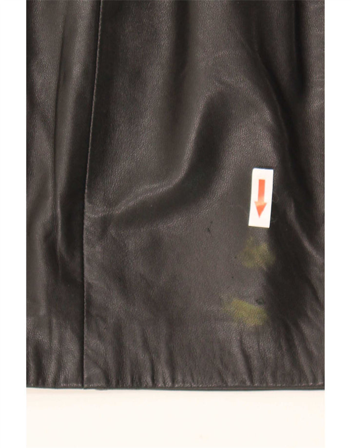 Fusta Mini din piele Vintage pentru femei W24 XS Negru