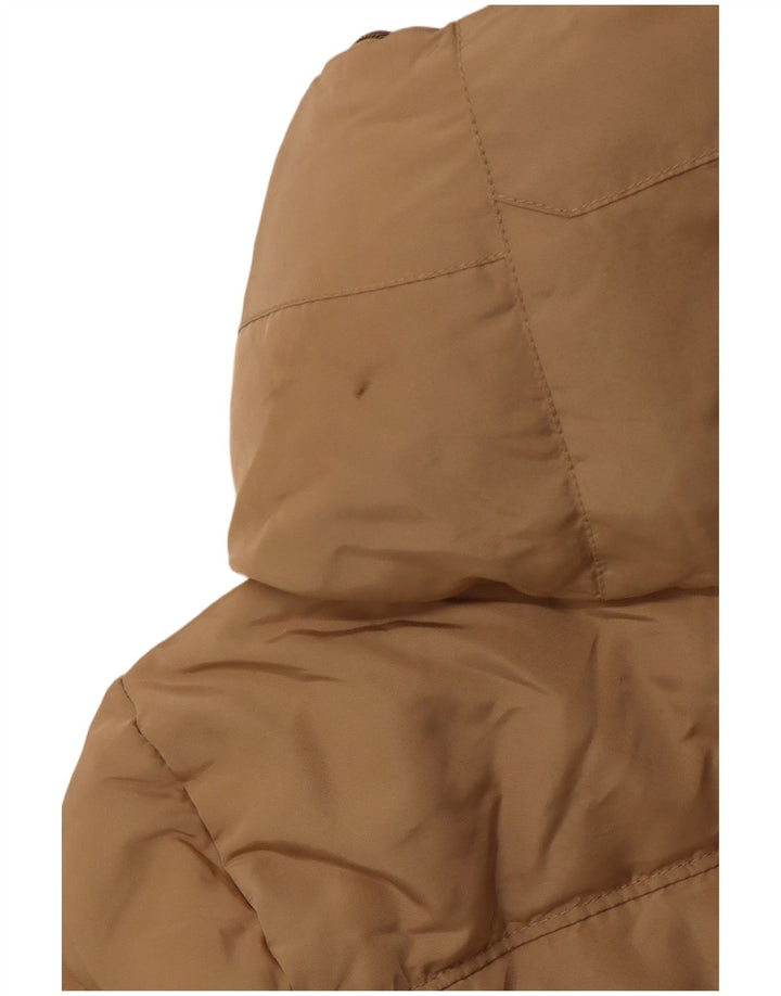 Palton căptușit cu glugă pentru femei Zara UK 12 Medium Bej Poliester