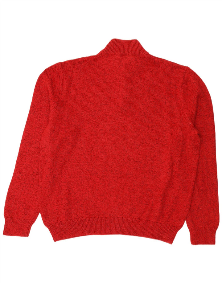 Pulover pentru bărbați Chaps, cu fermoar, cu gât, 2XL, bumbac cu pete roșii