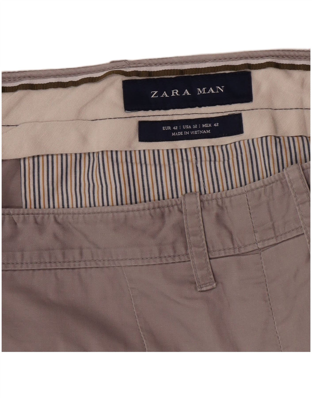 Pantaloni scurți chino pentru bărbați Zara EU 42 Large W32 Gri