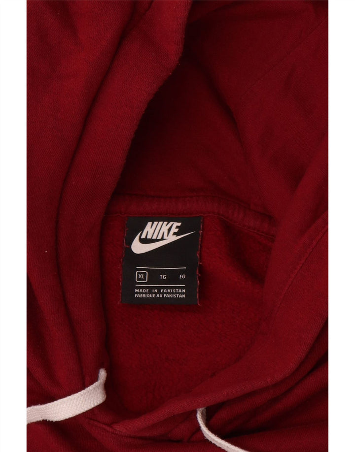 Pulover NIKE pentru bărbați cu glugă grafic XL bumbac burgundă