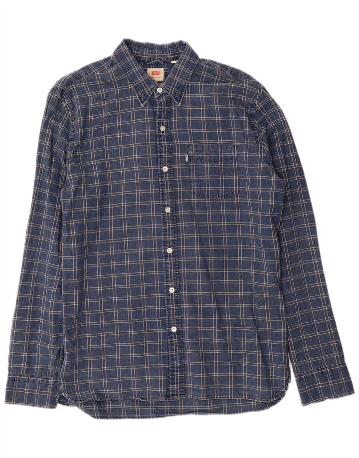Cămașă pentru bărbați Levi's, mare, albastru bleumarin din bumbac