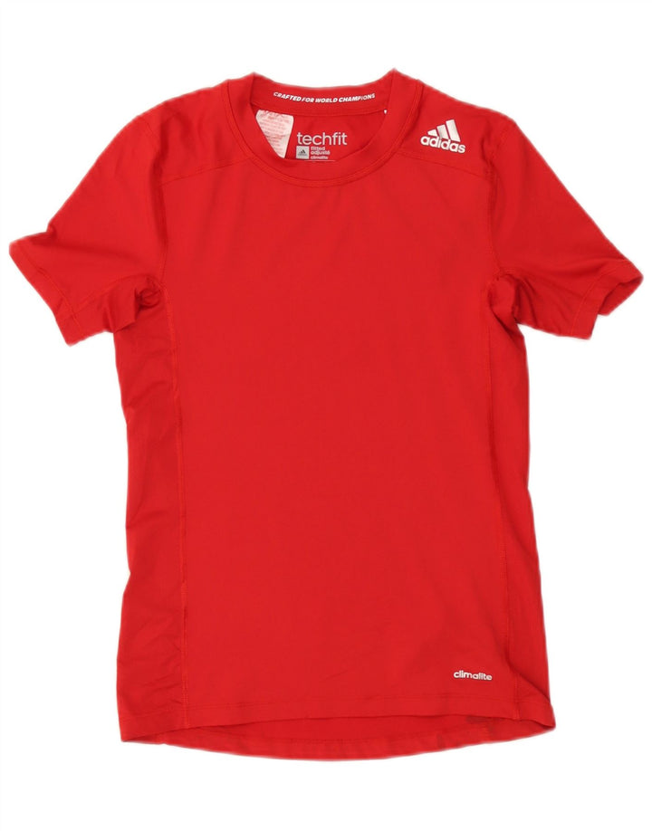 Tricou Adidas Climalite pentru baieti Top 13-14 ani poliester rosu