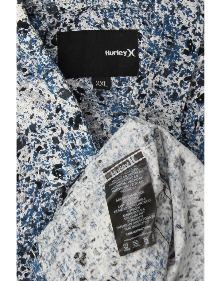 Cămașă cu mânecă scurtă pentru bărbați Hurley, 2XL, albastru cu pete