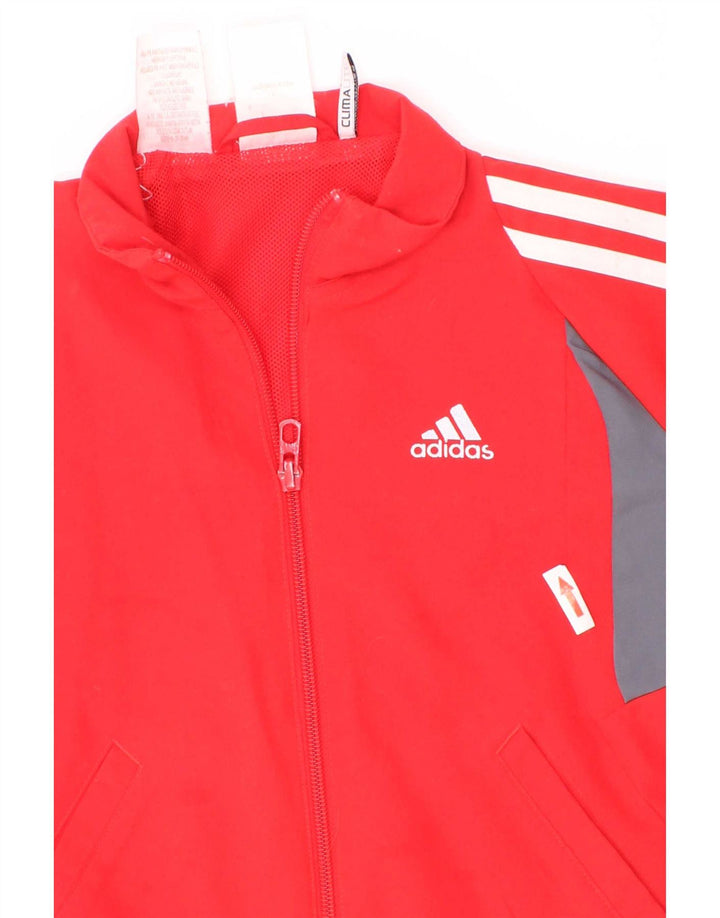 Jachetă de top pentru trening Climalite Adidas pentru băieți 4-5 ani, roșu colorblock
