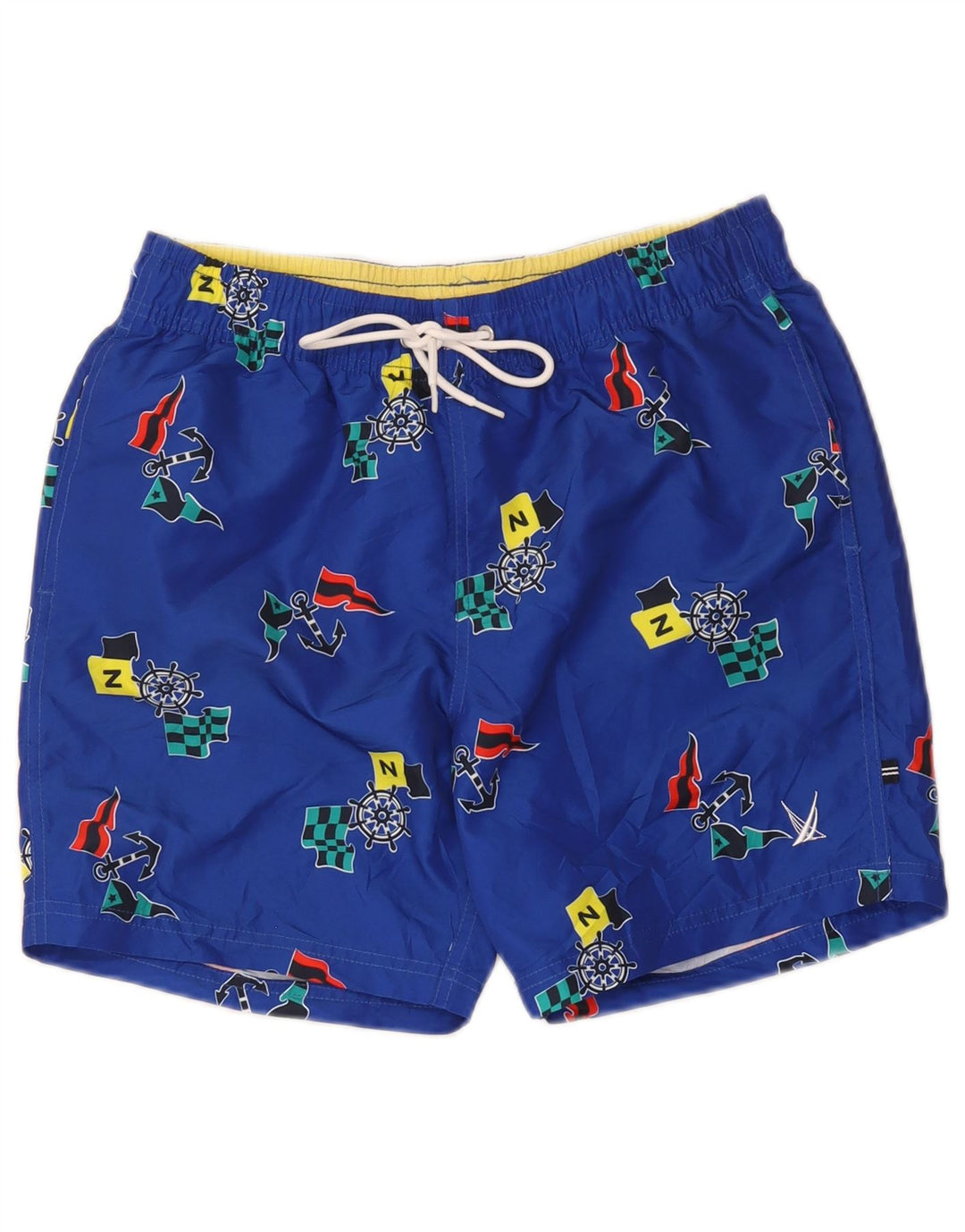 Pantaloni scurți de înot cu grafic Nautica pentru bărbați, poliester albastru mic