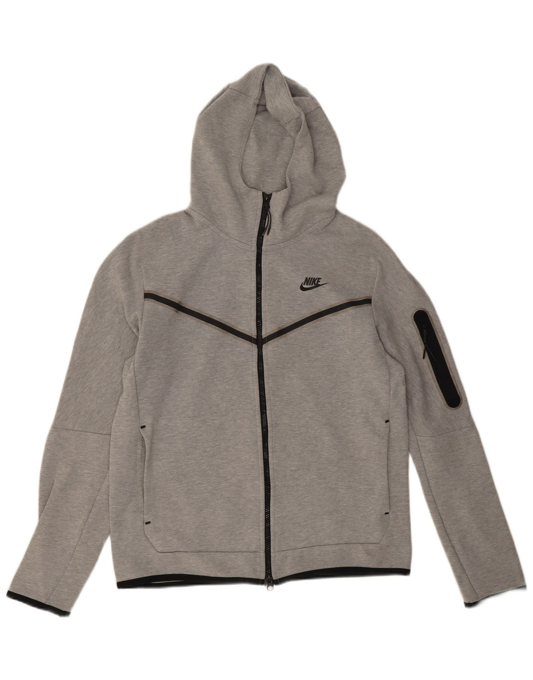 Pulover Nike pentru bărbați, cu fermoar, bumbac cu pete, gri mediu