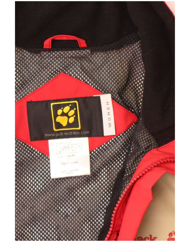 Jack Wolfskin, jachetă de ploaie, cu ajustare largi, pentru femei, UK 12, roșu mediu, color block