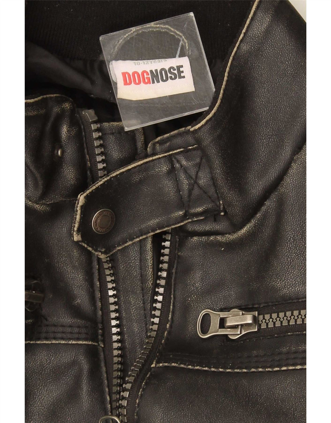 Dognose Boys Bomber Geacă din piele 10-11 ani neagră