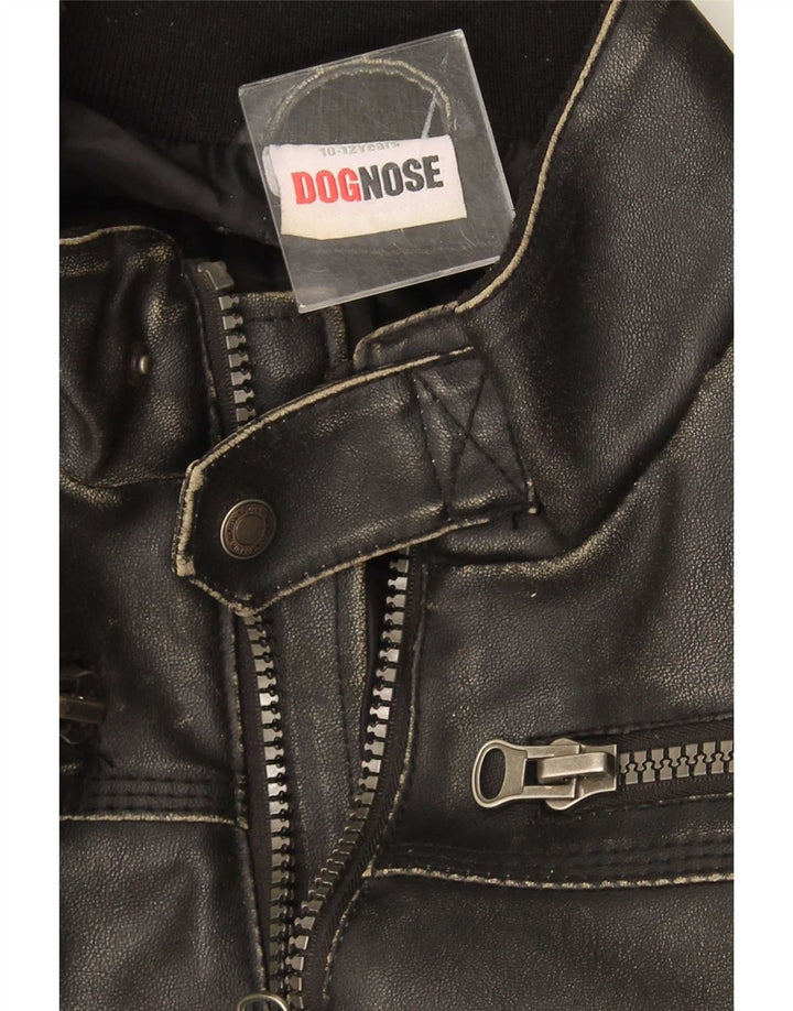 Dognose Boys Bomber Geacă din piele 10-11 ani neagră