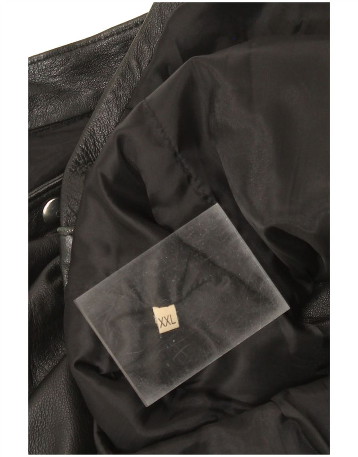 Jachetă de piele vintage pentru bărbați UK 44 2XL Negru