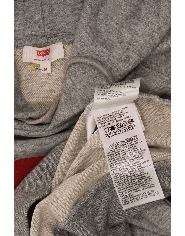 Pulover Levi's pentru bărbați cu capota cu grafică, din bumbac cu pete, gri mediu