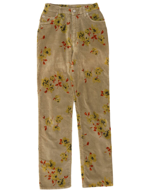 Pantaloni casual drepti pentru femei Outrage L27 L30 bumbac floral kaki