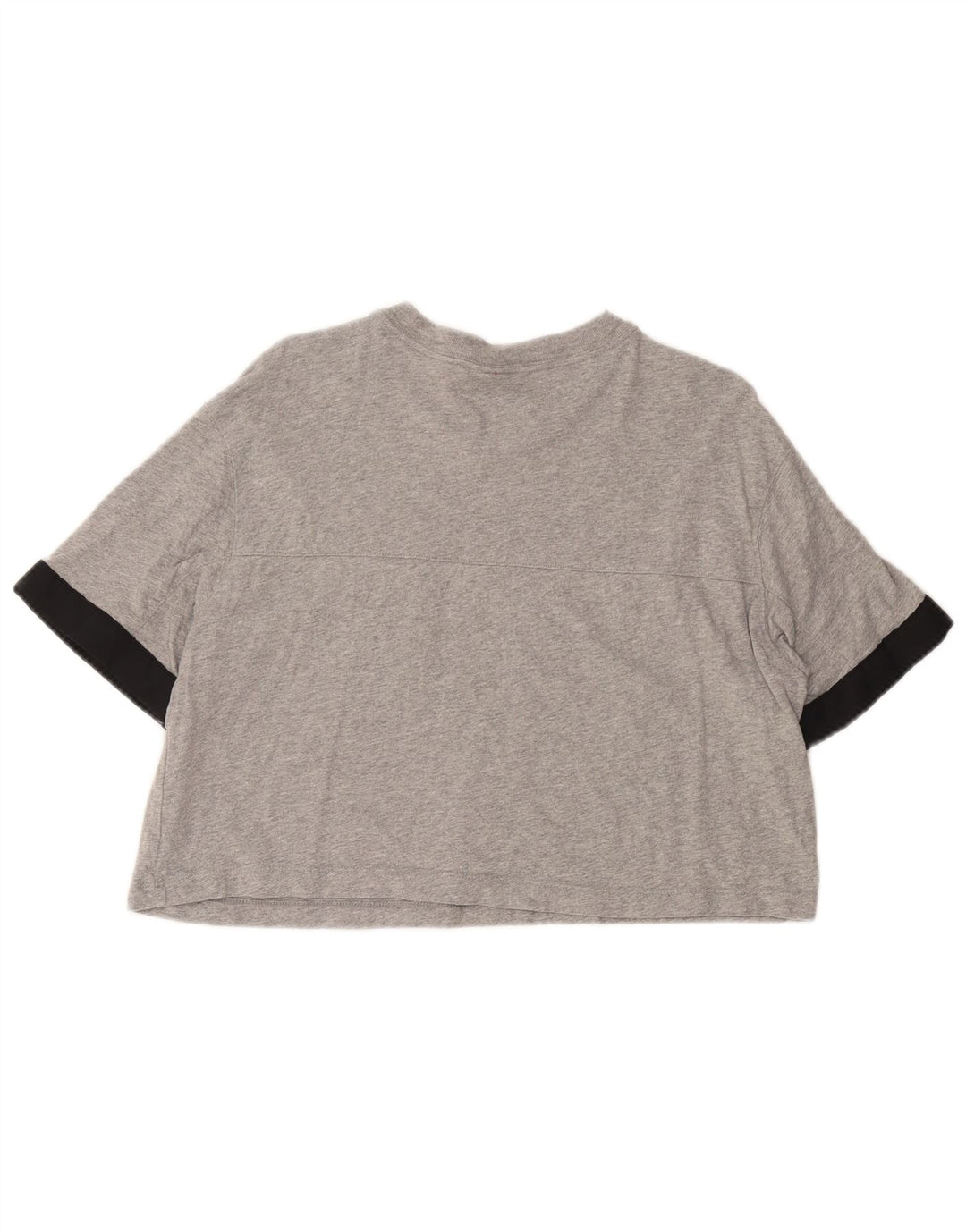 Tricou crop grafic NIKE pentru femei, UK 14, bumbac color bloc, gri mediu